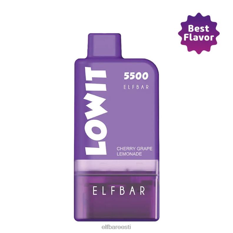 24H0X135 ELFBAR eeltäidetud kaunakomplekt lowit 5500 2%nic kirsiviinamarjade limonaad kirsiviinamarja limonaadikaun+lilla aku