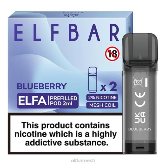 elfbar elfa eeltäidetud kaun - 2ml - 20mg (2 pakki) 46F6R106 mustikas