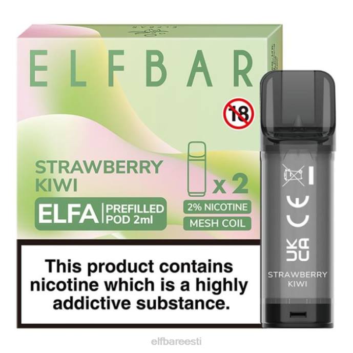 elfbar elfa eeltäidetud kaun - 2ml - 20mg (2 pakki) 46F6R107 maasika kiivi