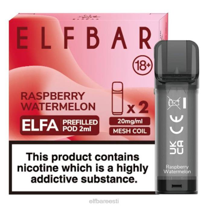 elfbar elfa eeltäidetud kaun - 2ml - 20mg (2 pakki) 46F6R122 vaarikas arbuus