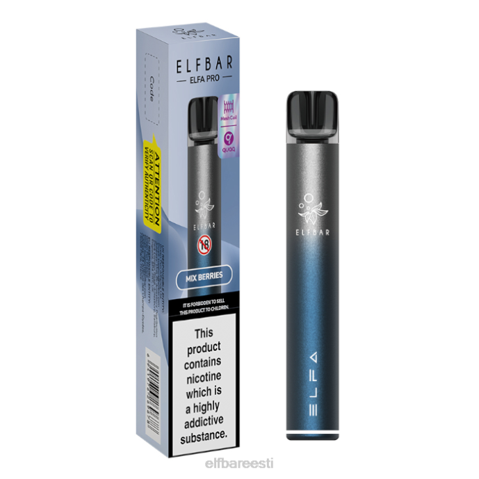 elfbar elfa pro pod kit - laetav 46F6R68 must + sinine razz limonaadi eeltäidetud kaun