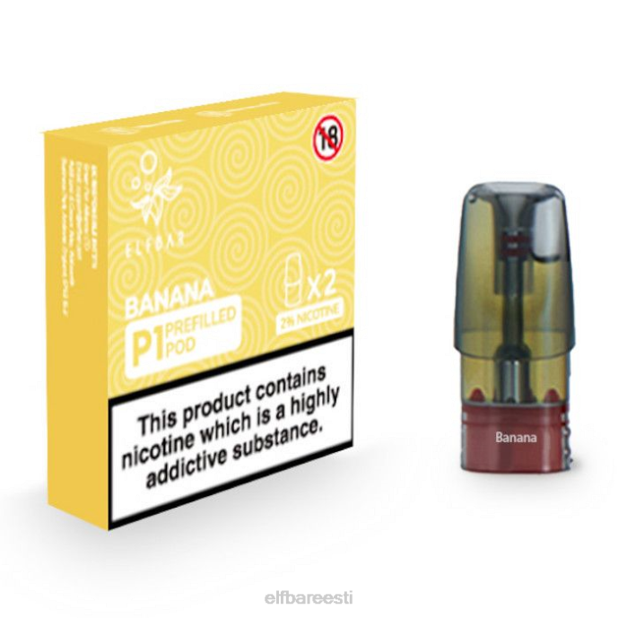 elfbar mate 500 p1 eeltäidetud kaunad - 20 mg (2 pakki) 46F6R143 banaan