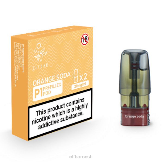 elfbar mate 500 p1 eeltäidetud kaunad - 20mg (2 pakki) apelsini sooda 46F6R155