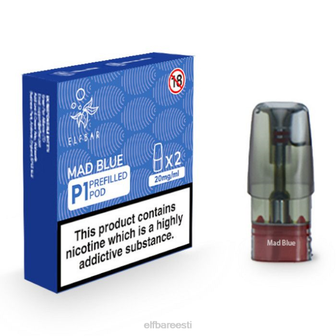 elfbar mate 500 p1 eeltäidetud kaunad - 20mg (2 pakki) mad blue 46F6R160