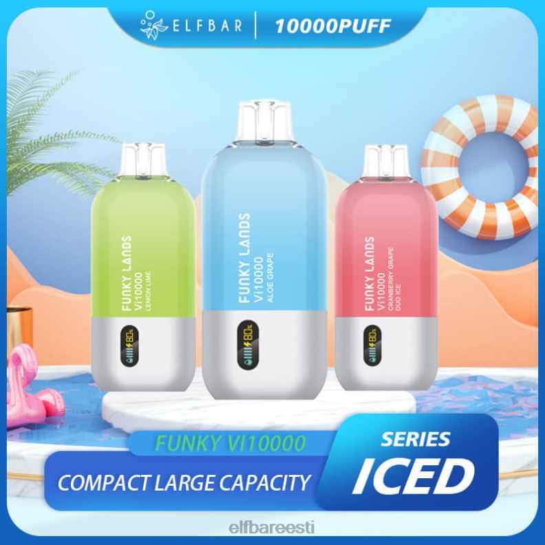 24H0X151 ELFBAR funky landsi parima maitsega ühekordne vape vi10000 jääsari mustikajää