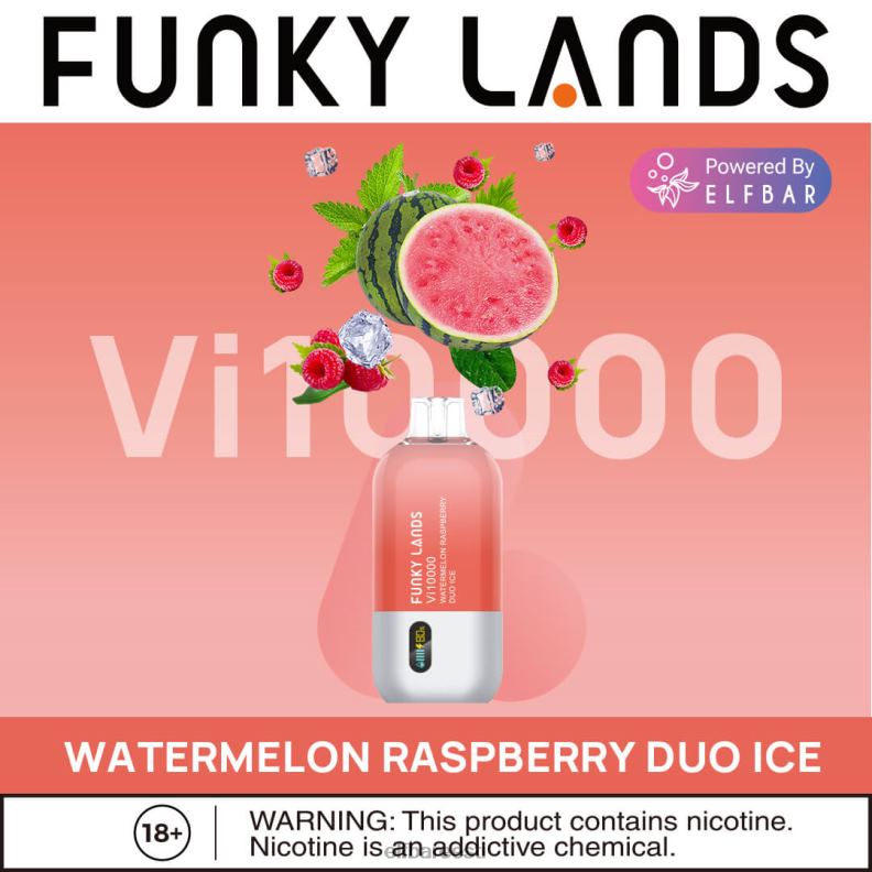 24H0X152 ELFBAR funky landsi parima maitsega ühekordne vape vi10000 jääsari arbuus vaarikas duo jää