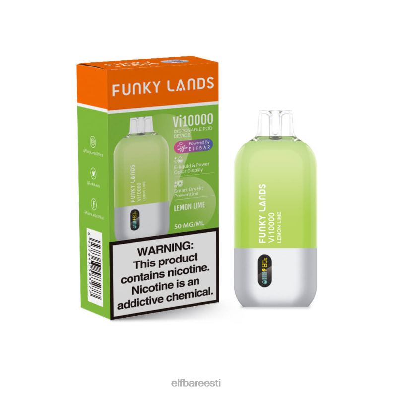 24H0X156 ELFBAR funky landsi parima maitsega ühekordne vape vi10000 jääsari jõhvika viinamarja duo jää