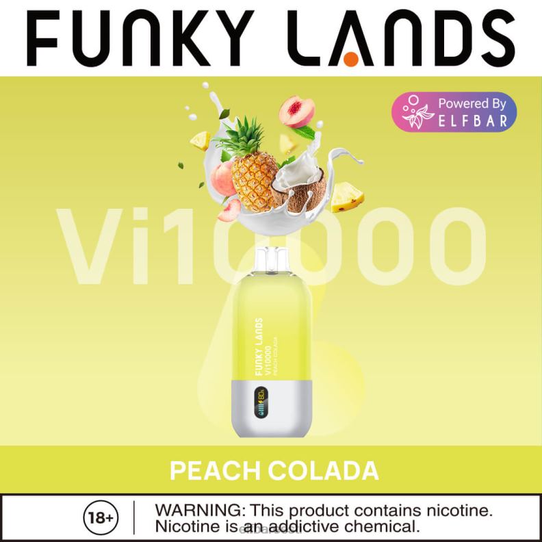 24H0X162 ELFBAR funky lands ühekordne vape vi10000 puffs virsiku kolada