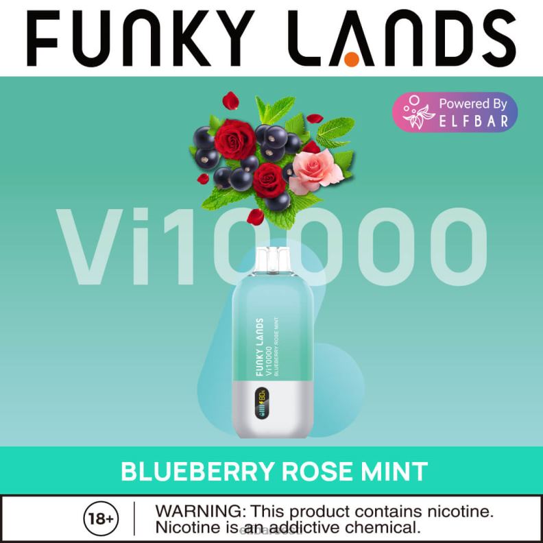 24H0X163 ELFBAR funky lands ühekordne vape vi10000 puffs mustika roosi piparmünt