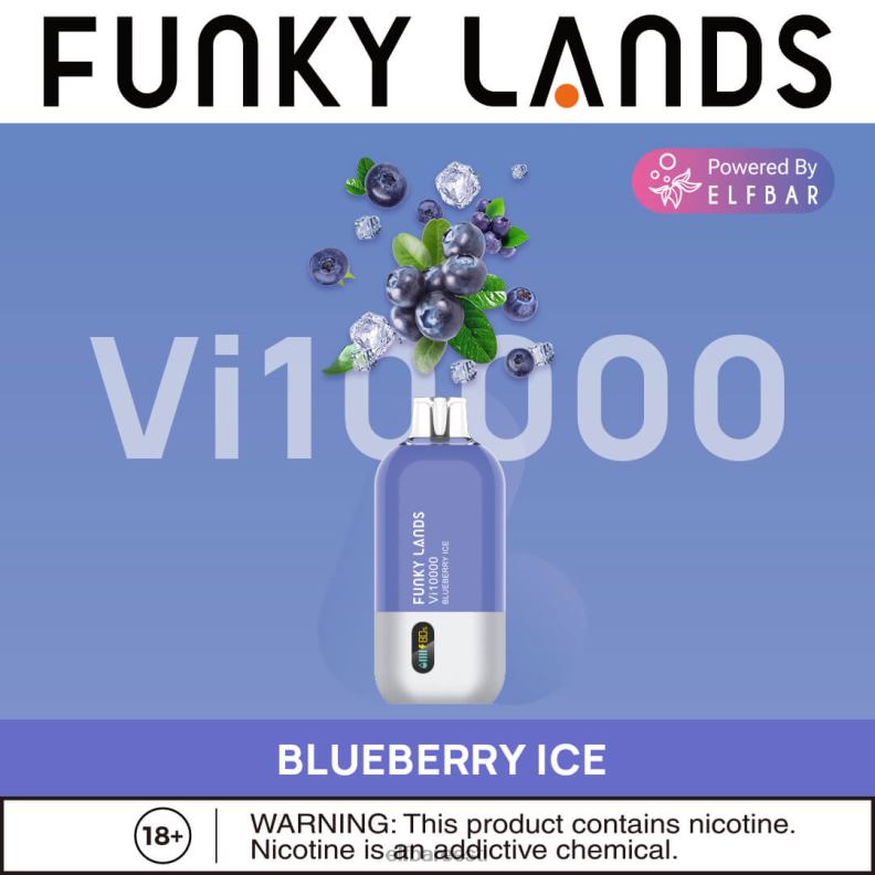 24H0X163 ELFBAR funky lands ühekordne vape vi10000 puffs mustika roosi piparmünt