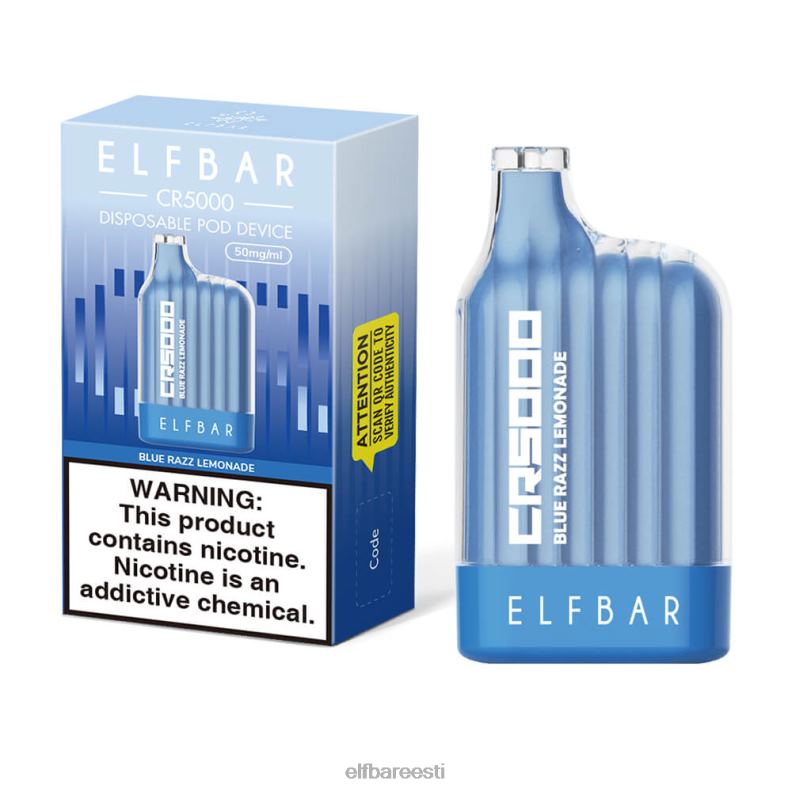 24H0X19 ELFBAR parima maitsega ühekordne vape cr5000 sinine razz sinine razzi limonaad