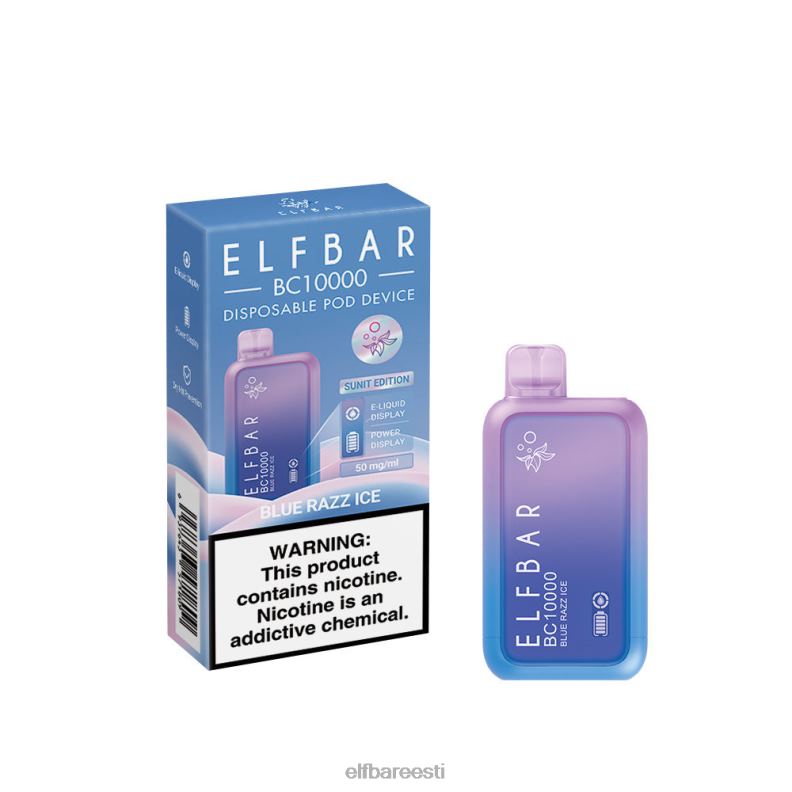 24H0X1 ELFBAR parima maitsega ühekordselt kasutatav vape bc10000 jääsari sinine razz jää