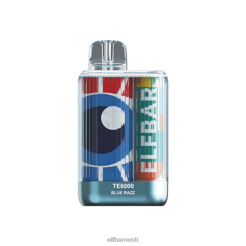 24H0X24 ELFBAR parima maitsega ühekordne vape te6000 blue razz ice sinine razz jää