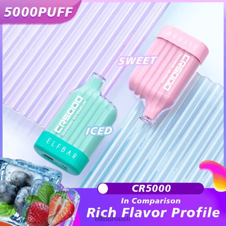 24H0X25 ELFBAR cr5000 ühekordne vape 5000 pahvi virsiku maasika arbuus