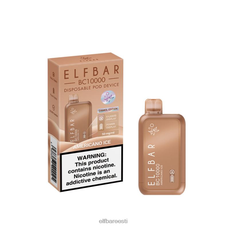 24H0X3 ELFBAR parima maitsega ühekordselt kasutatav vape bc10000 jääsari americano jää