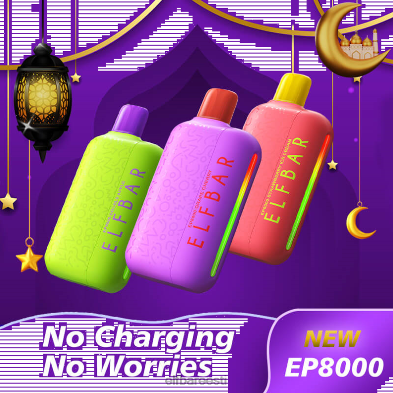 24H0X57 ELFBAR ühekordsed vape uued ep8000 pahvid viinamarja kirss
