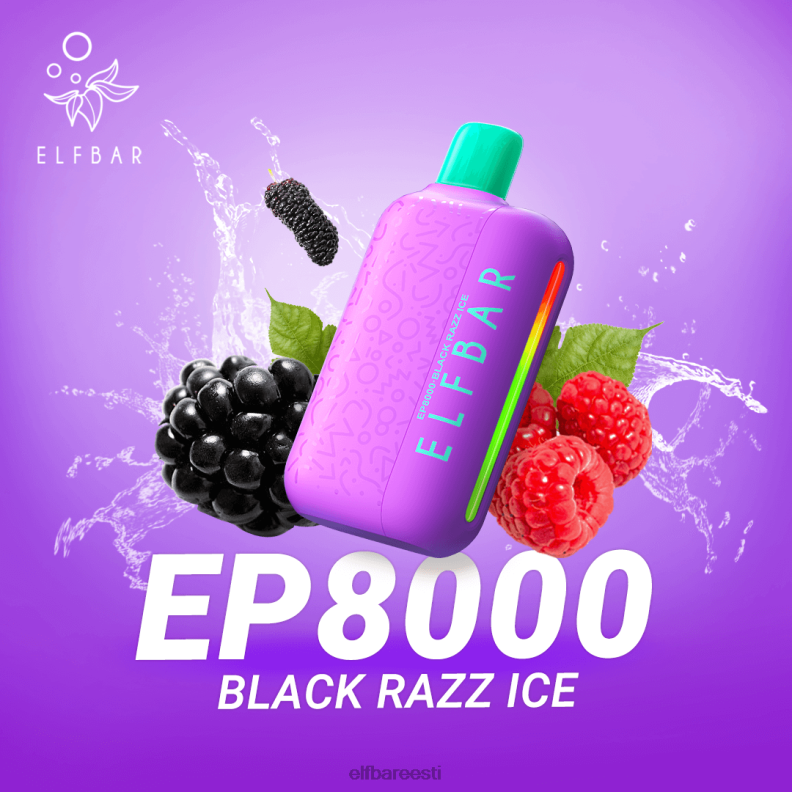 24H0X70 ELFBAR ühekordsed vape uued ep8000 pahvid must razz jää