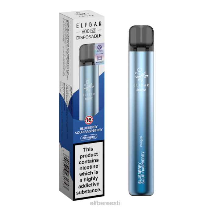 elfbar 600v2 ühekordne vape - 20mg 46F6R10 mustikas hapu vaarikas