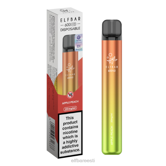 elfbar 600v2 ühekordne vape - 20mg 46F6R11 õuna virsik