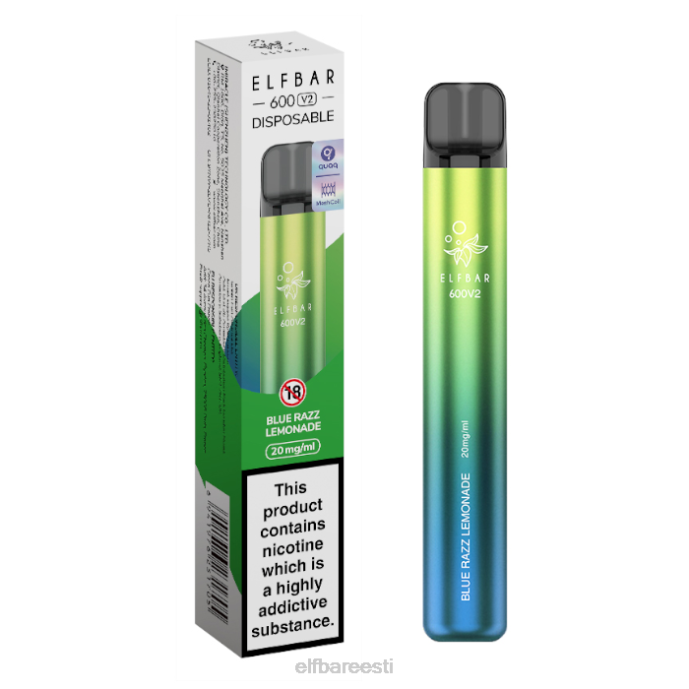elfbar 600v2 ühekordne vape - 20mg 46F6R13 sinine razzi limonaad