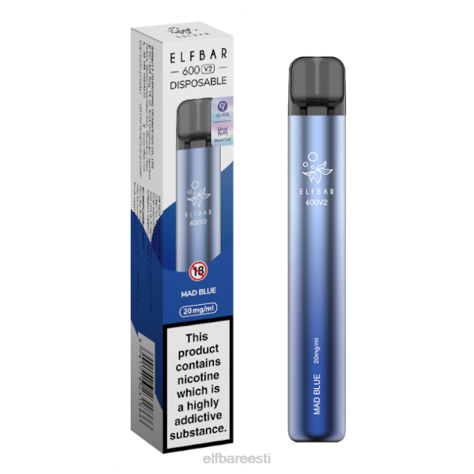 elfbar 600v2 ühekordne vape - 20mg 46F6R20 hullu sinine