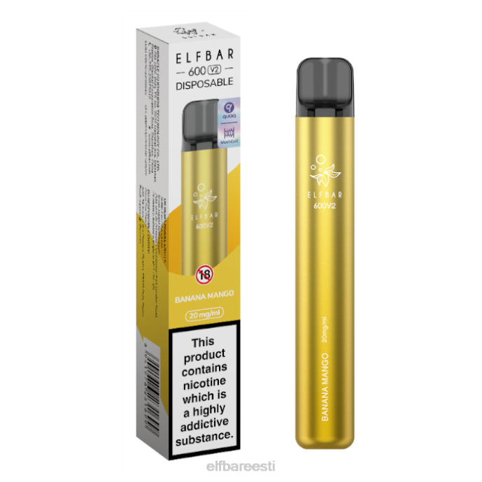 elfbar 600v2 ühekordne vape - 20mg 46F6R22 banaani mango