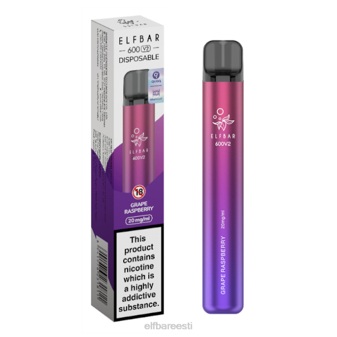 elfbar 600v2 ühekordne vape - 20mg 46F6R24 viinamarja vaarikas