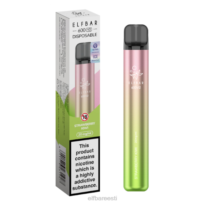 elfbar 600v2 ühekordne vape - 20mg 46F6R3 maasika kiivi