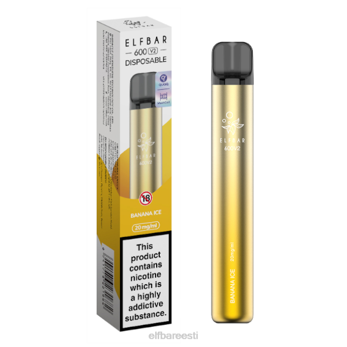 elfbar 600v2 ühekordne vape - 20mg 46F6R9 banaani jää